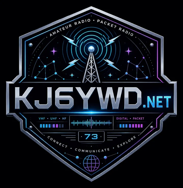 KJ6YWD.NET amateur radio and packet radio emblem